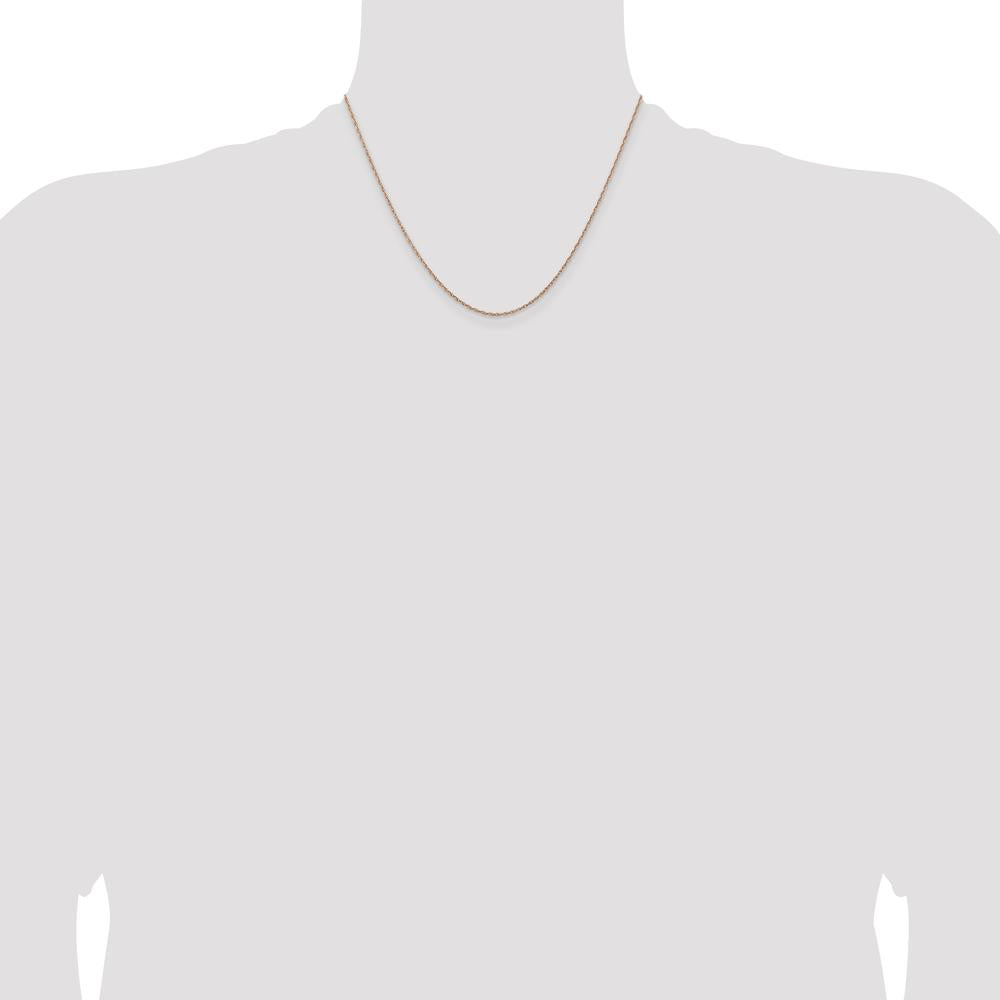 14K Rose Gold 18" Cable Link Chain with Spring Ring Clasp - 1.15mm Width by 0