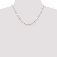 14K Rose Gold 18" Cable Rope Chain Necklace with Spring Ring Clasp