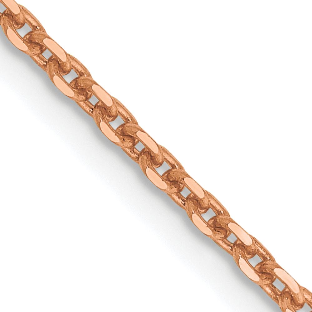 14K Rose Gold 18" Diamond-Cut Cable Chain Necklace with Lobster Clasp by 0