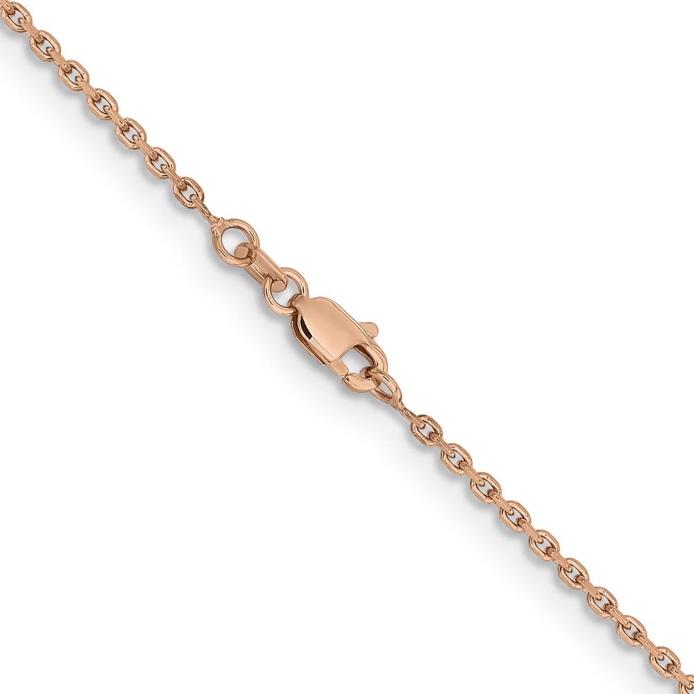 14K Rose Gold 18" Diamond-Cut Cable Chain Necklace with Lobster Clasp by 0