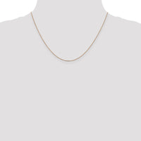 14K Rose Gold 18" Diamond-cut Cable Chain with Lobster Clasp - 1.10mm Width by 0