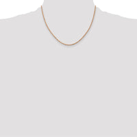 14K Rose Gold 18" Diamond-Cut Rope Chain Necklace with Lobster Clasp - 2mm Solid Design