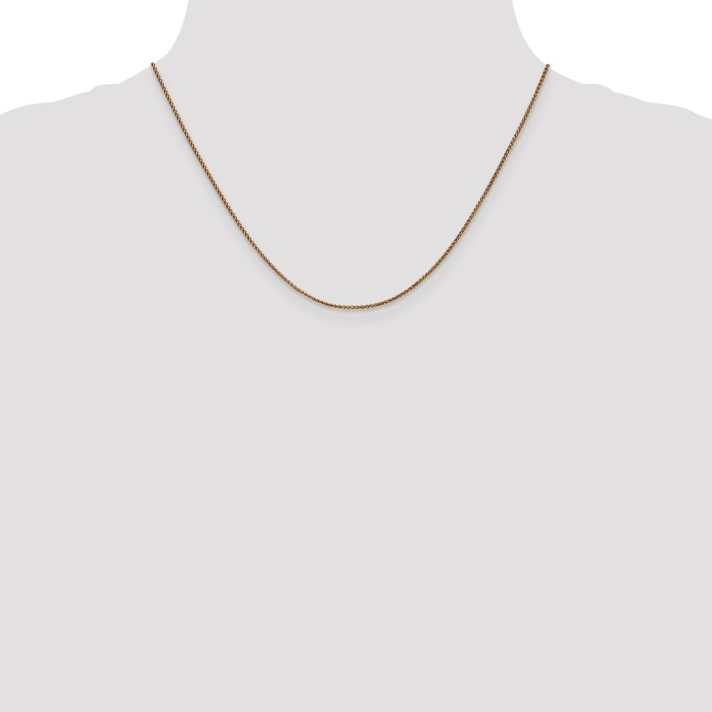 14K Rose Gold 18" Diamond-Cut Spiga Chain with Lobster Clasp by 0