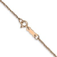 14K Rose Gold 18" Polished Ropa Chain Necklace with Lobster Clasp by 0