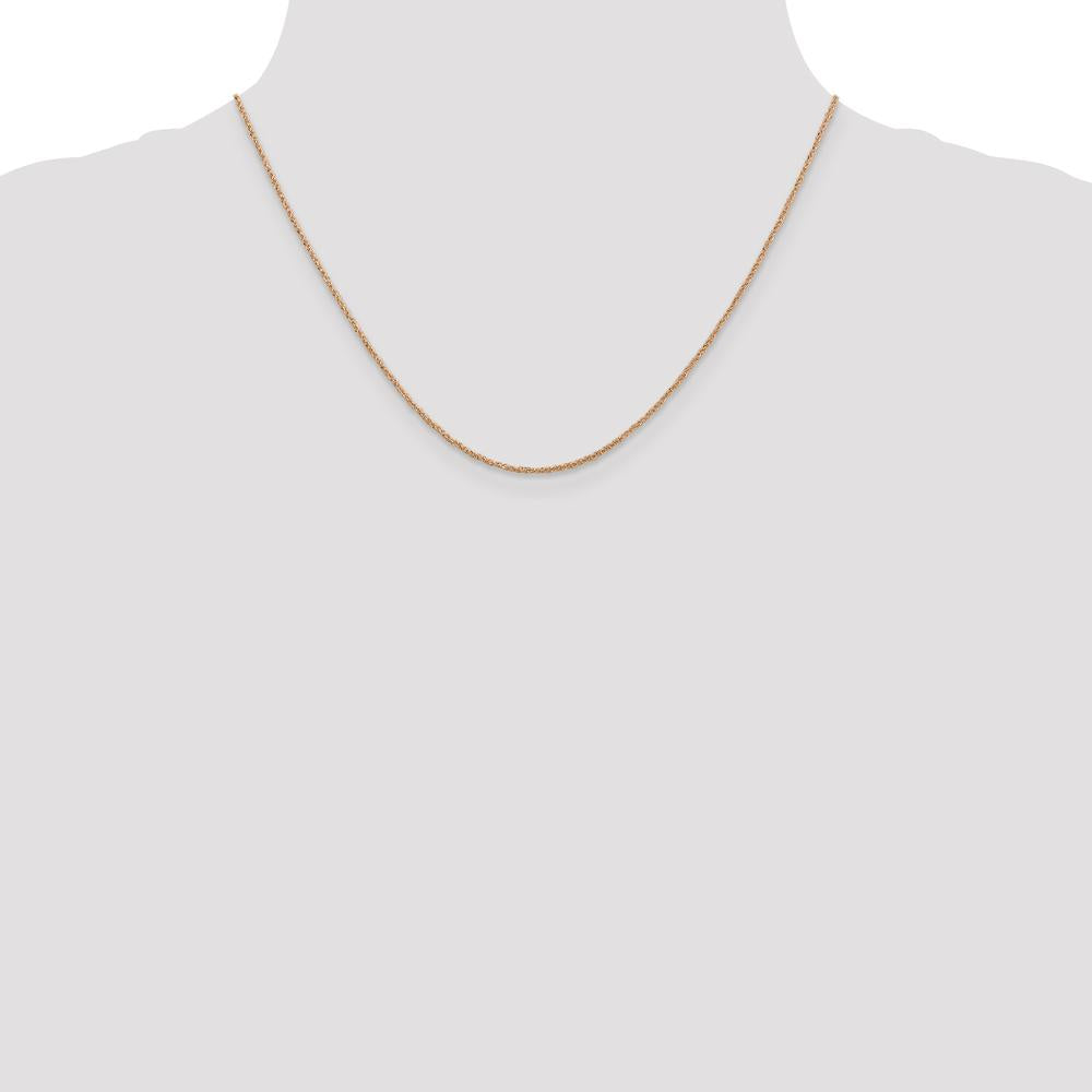 14K Rose Gold 18" Polished Ropa Chain Necklace with Lobster Clasp by 0