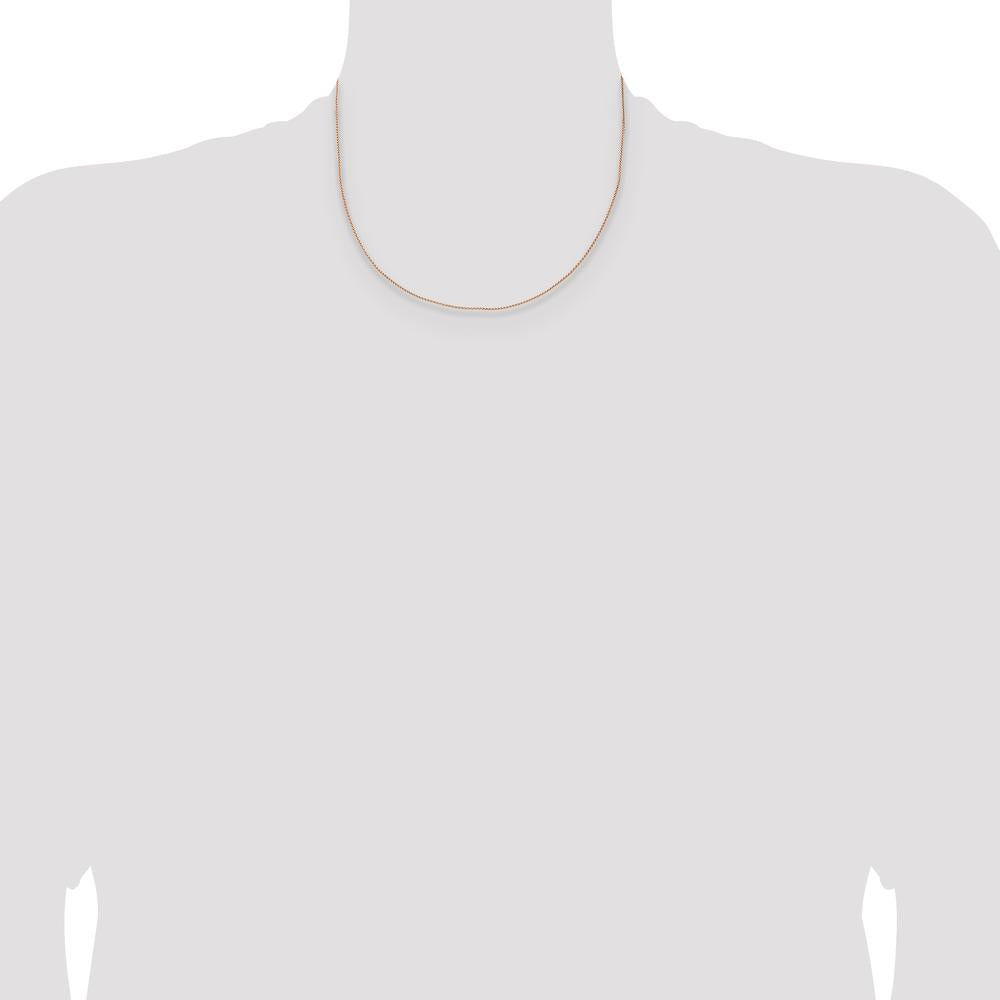 14K Rose Gold 18" Solid Spiga Chain Necklace - Polished Finish with Lobster Clasp by 0