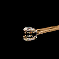 14K Rose Gold 18" Solitaire Pendant Necklace with Prong Set Round Brilliant Cut Lab Diamond - 0.63 Carat Total Diamond Weight (E-F Color, VS Clarity) - Covaloro Fine Jewelry