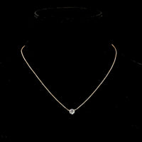 14K Rose Gold 18" Solitaire Pendant Necklace with Prong Set Round Brilliant Cut Lab Diamond - 0.63 Carat Total Diamond Weight (E-F Color, VS Clarity) - Covaloro Fine Jewelry