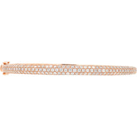 14K Rose Gold 2.17 Carat Diamond Bangle - Full Round Brilliant Diamond Set
