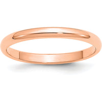 14K Rose Gold 2.5mm Domed Wedding Band with Polished Finish by 0