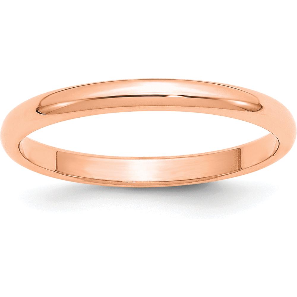 14K Rose Gold 2.5mm Domed Wedding Band with Polished Finish by 0