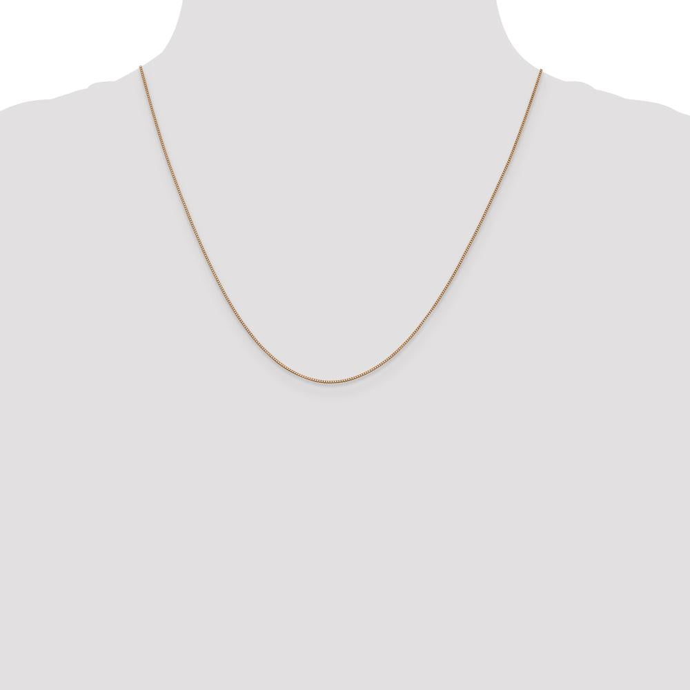 14K Rose Gold 20" 0.7mm Box Link Chain with Lobster Clasp by 0