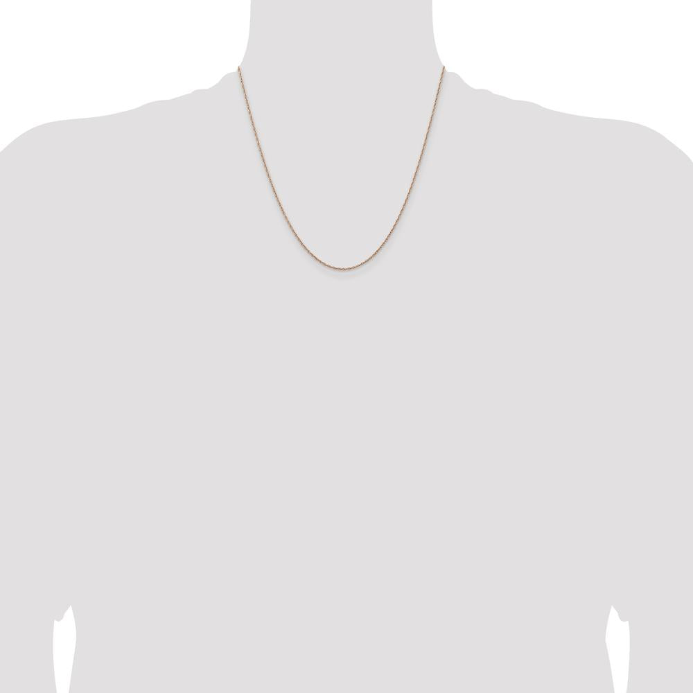 14K Rose Gold 20" 1.15mm Baby Rope Chain with Spring Ring Clasp by 0