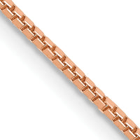 14K Rose Gold 20" 1mm Box Link Chain Necklace with Lobster Clasp - Polished Finish by 0