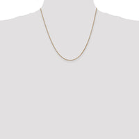 14K Rose Gold 20" Box Link Chain Necklace - 1.3mm Width by 0