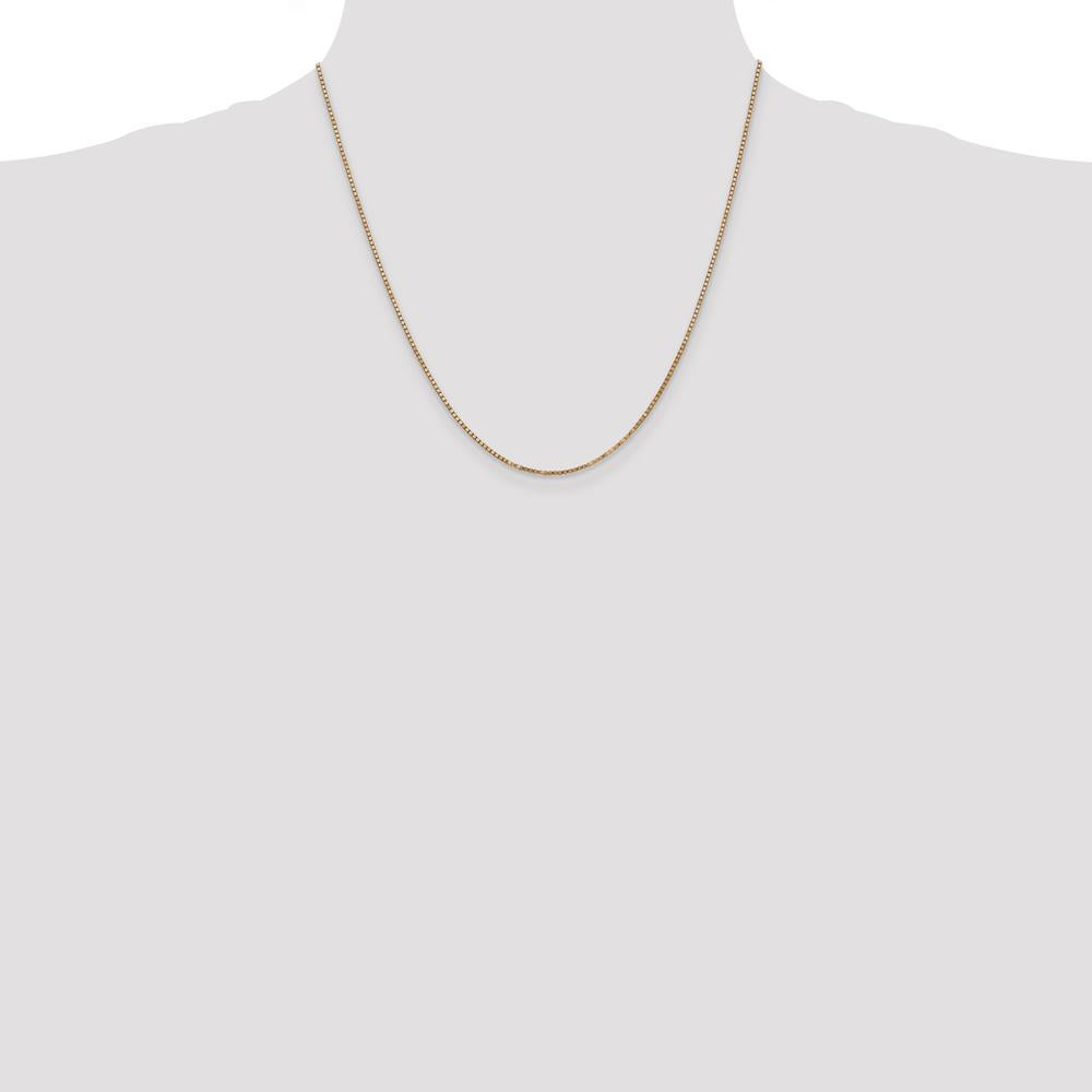 14K Rose Gold 20" Box Link Chain Necklace - 1.3mm Width by 0