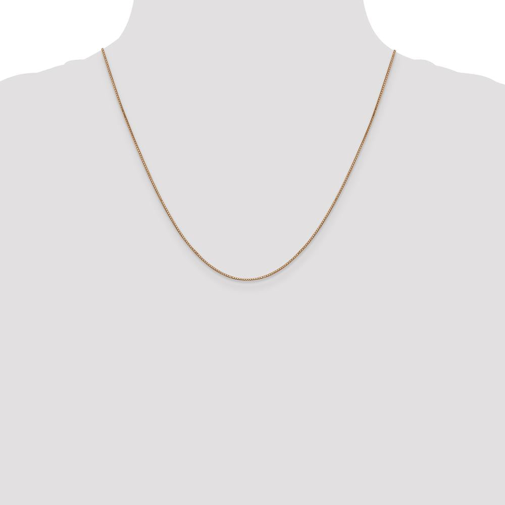 14K Rose Gold 20" Box Link Chain Necklace with Lobster Clasp by 0