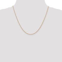 14K Rose Gold 20" Cable Rope Chain Necklace with Spring Ring Clasp