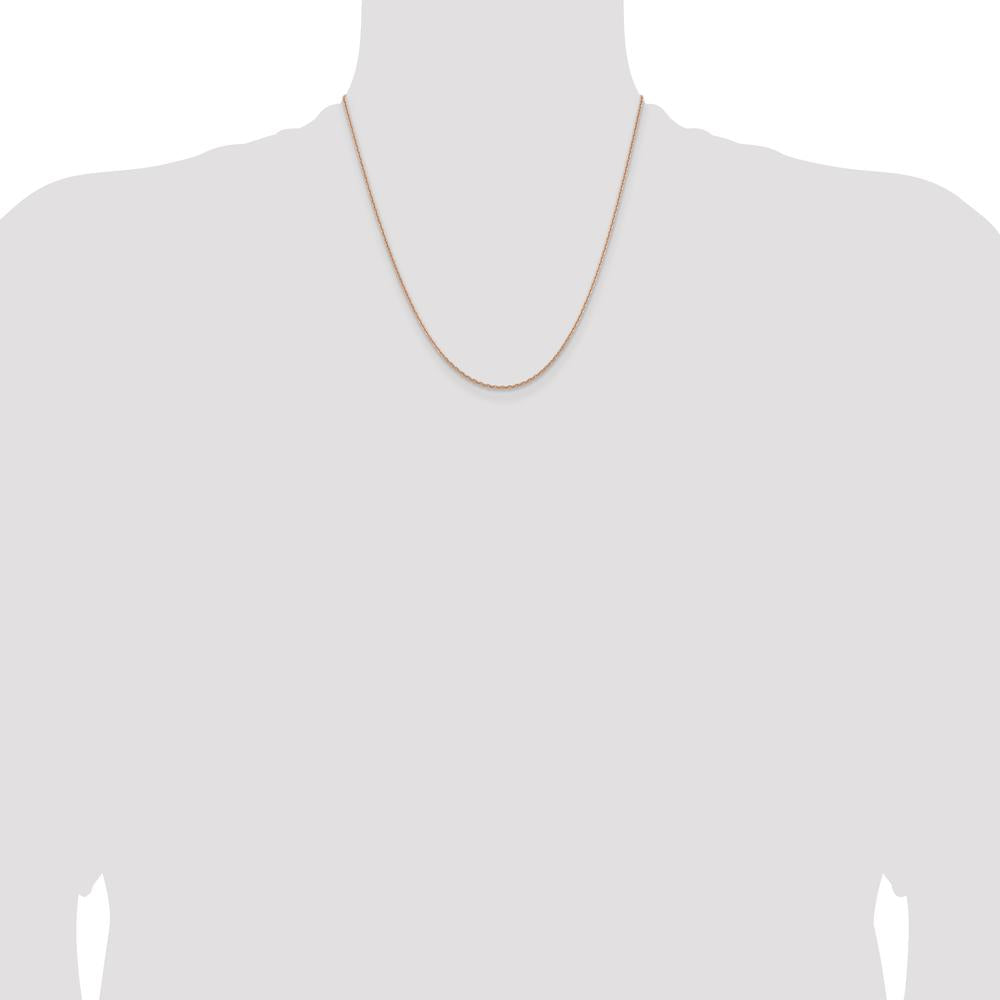 14K Rose Gold 20" Diamond-Cut Cable Chain with Lobster Clasp - 1.8mm Width by 0