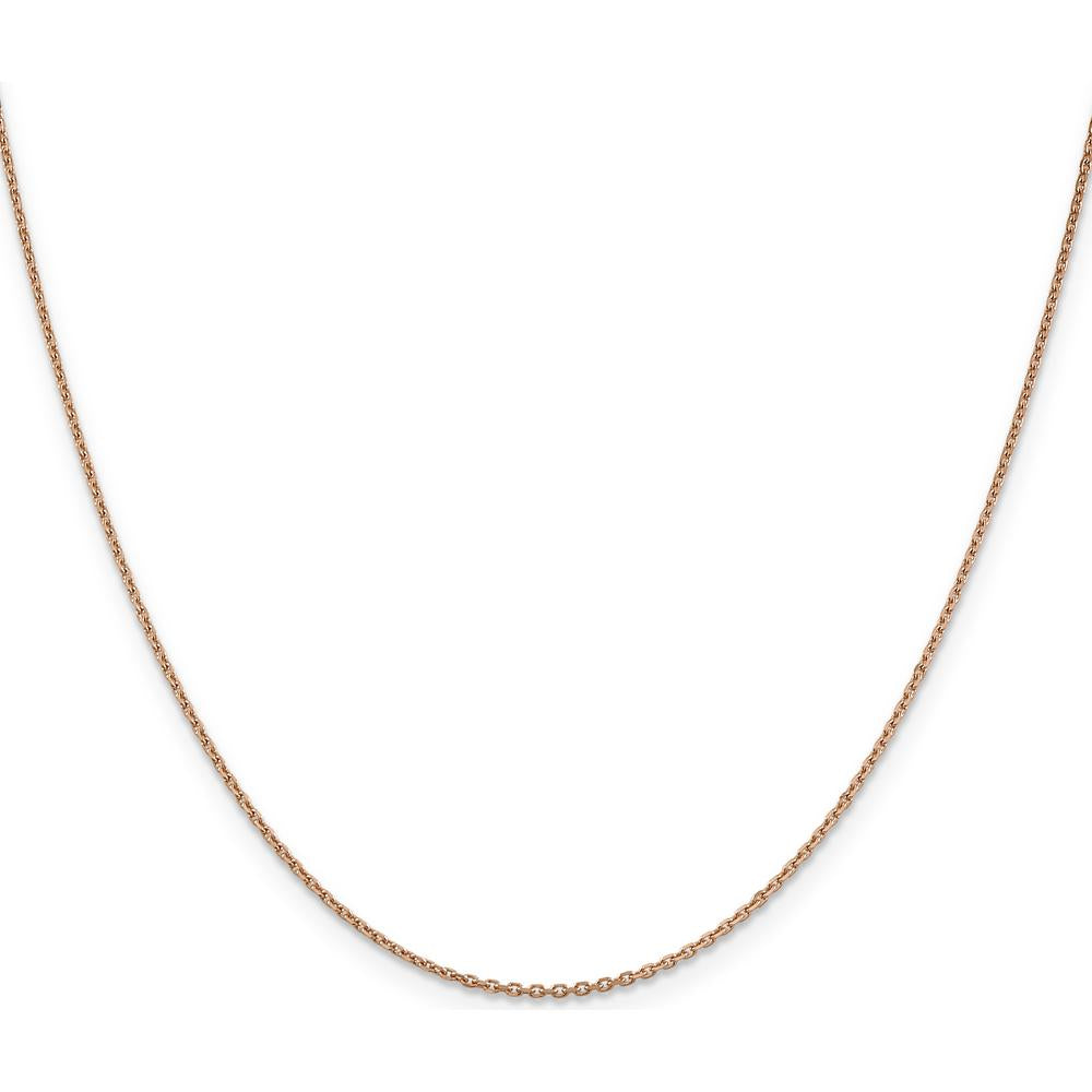 14K Rose Gold 20" Diamond-Cut Cable Necklace with Lobster Clasp by 0