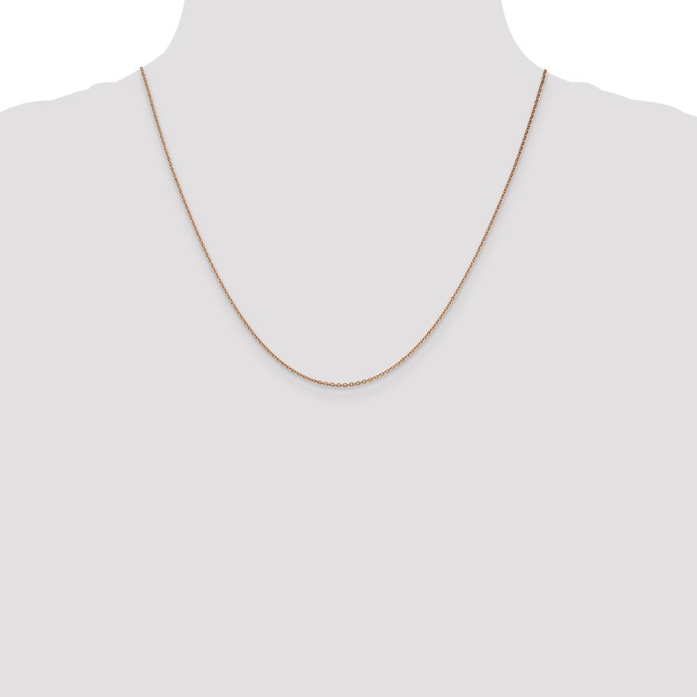 14K Rose Gold 20" Diamond-Cut Cable Necklace with Lobster Clasp by 0