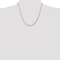 14K Rose Gold 20" Diamond-Cut Rope Chain Necklace with Lobster Clasp - 1.75mm Solid Handcrafted Design