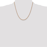 14K Rose Gold 20" Diamond-Cut Rope Chain Necklace with Lobster Clasp - 2.25mm