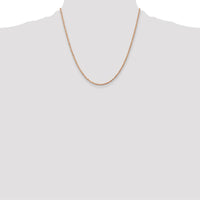 14K Rose Gold 20" Diamond-Cut Rope Chain Necklace with Lobster Clasp - 2mm Width