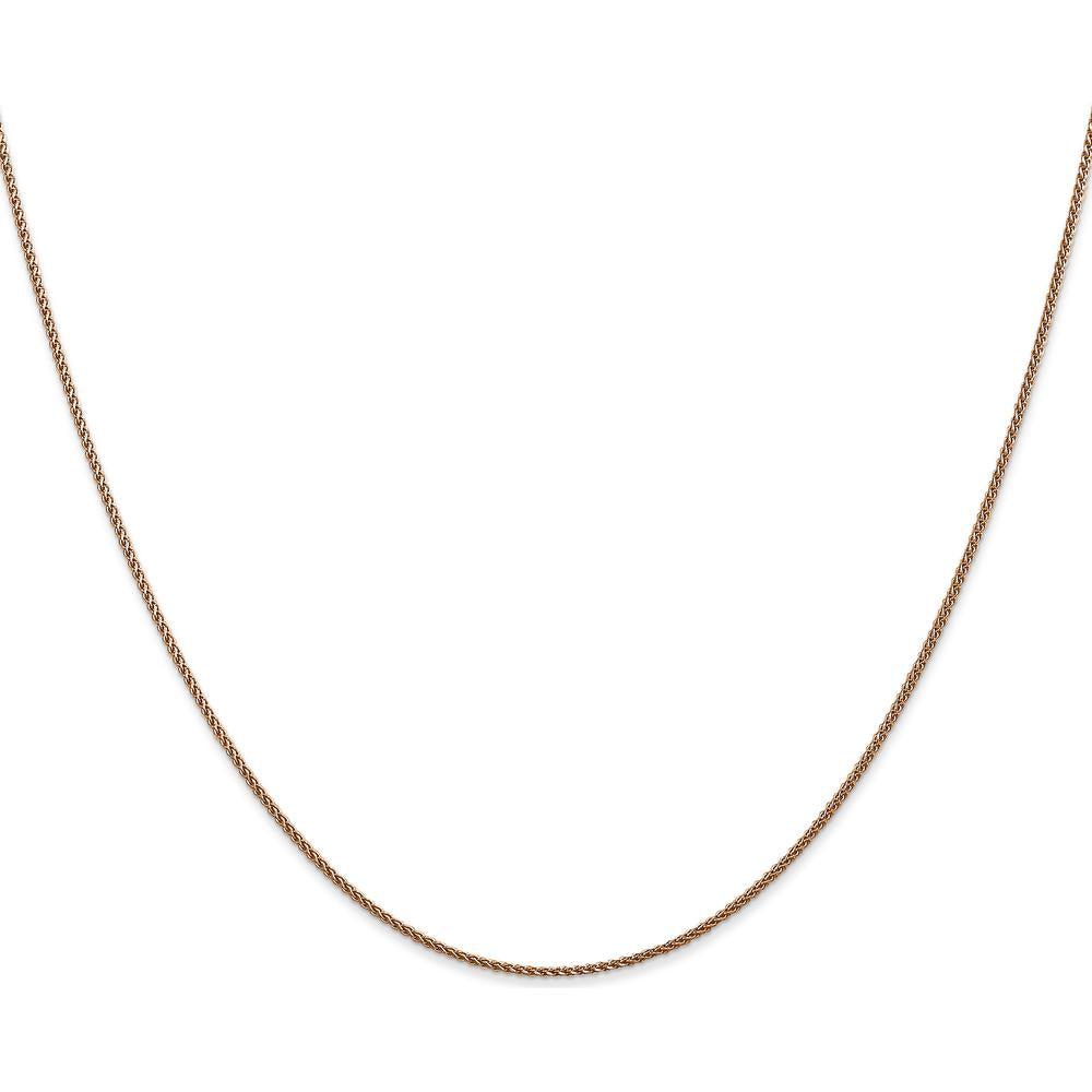 14K Rose Gold 20" Diamond-cut Spiga Chain Necklace with Lobster Clasp - 1.05mm Width by 0