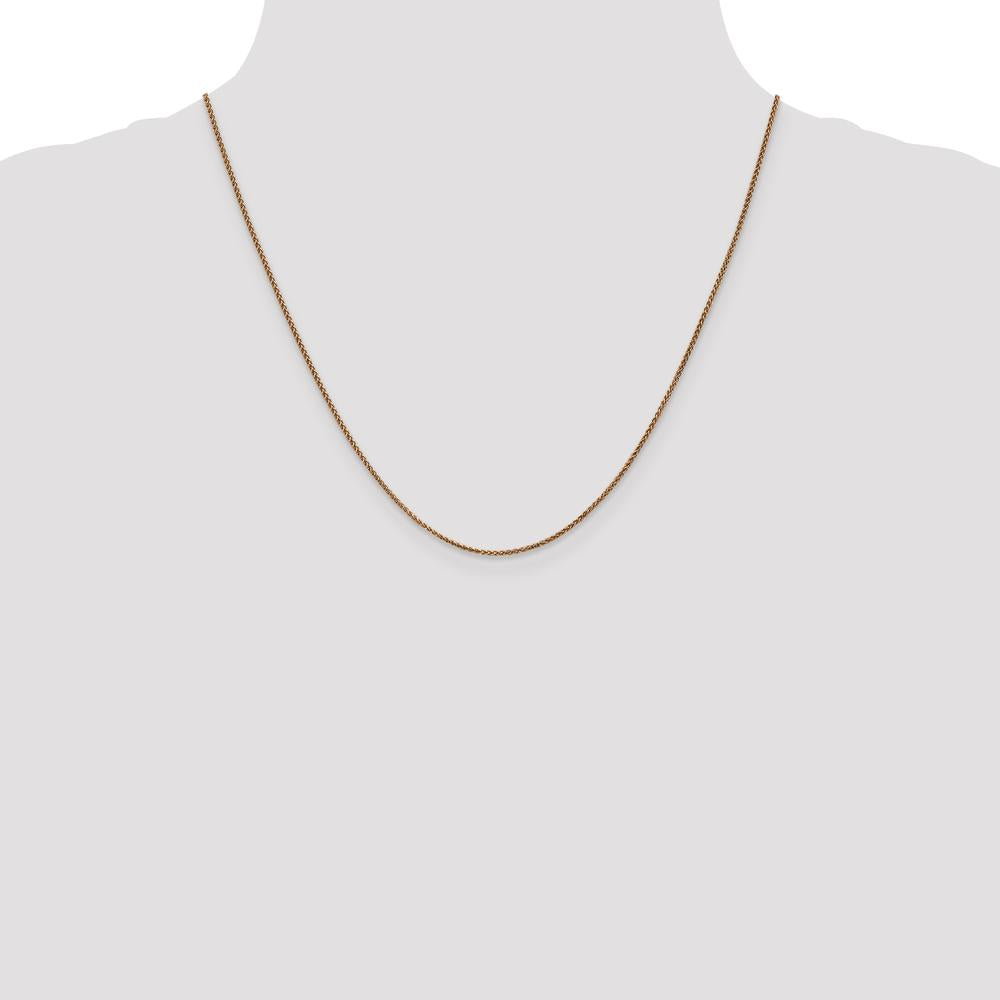 14K Rose Gold 20" Diamond-Cut Spiga Chain Necklace with Lobster Clasp - 1.25mm Width by 0