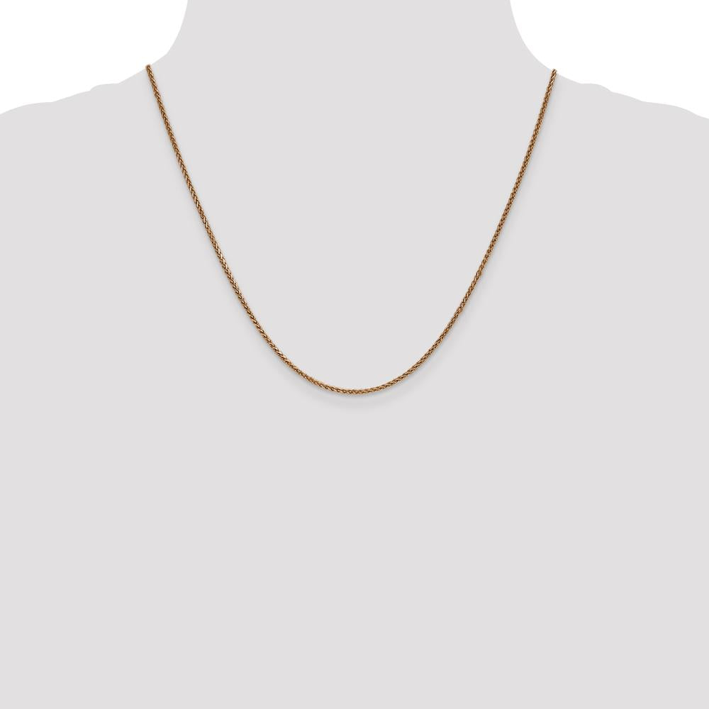 14K Rose Gold 20" Diamond-cut Spiga Chain Necklace with Lobster Clasp - 1.7mm by 0