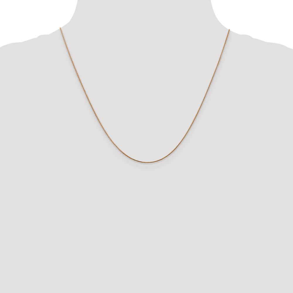 14K Rose Gold 20" Diamond-Cut Spiga Chain with Lobster Clasp - Polished Finish by 0
