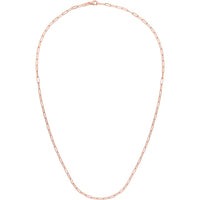 14K Rose Gold 20" Paperclip Chain Necklace with Polished Finish by Orozza Fine Jewelry