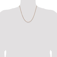 14K Rose Gold 20" Polished Spiga Chain - 2.1mm Width with Lobster Clasp by 0