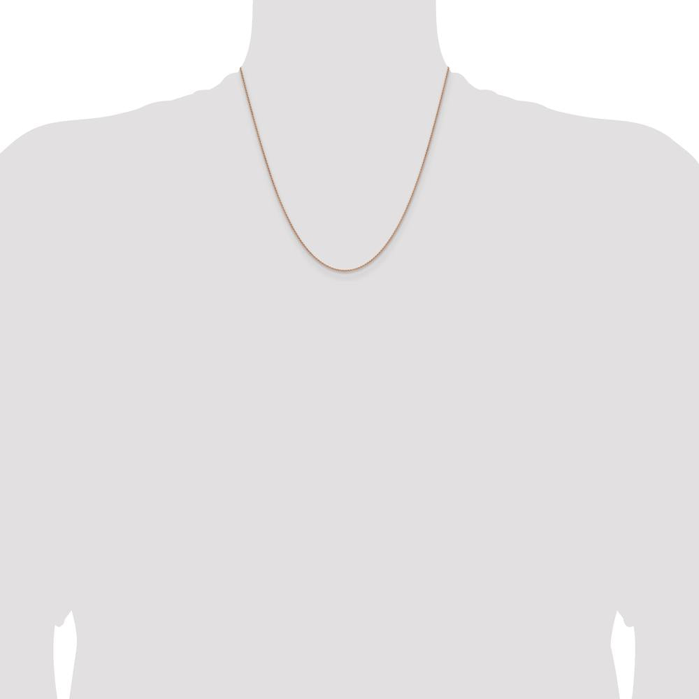14K Rose Gold 20" Solid Polished Spiga Chain with Lobster Clasp by 0