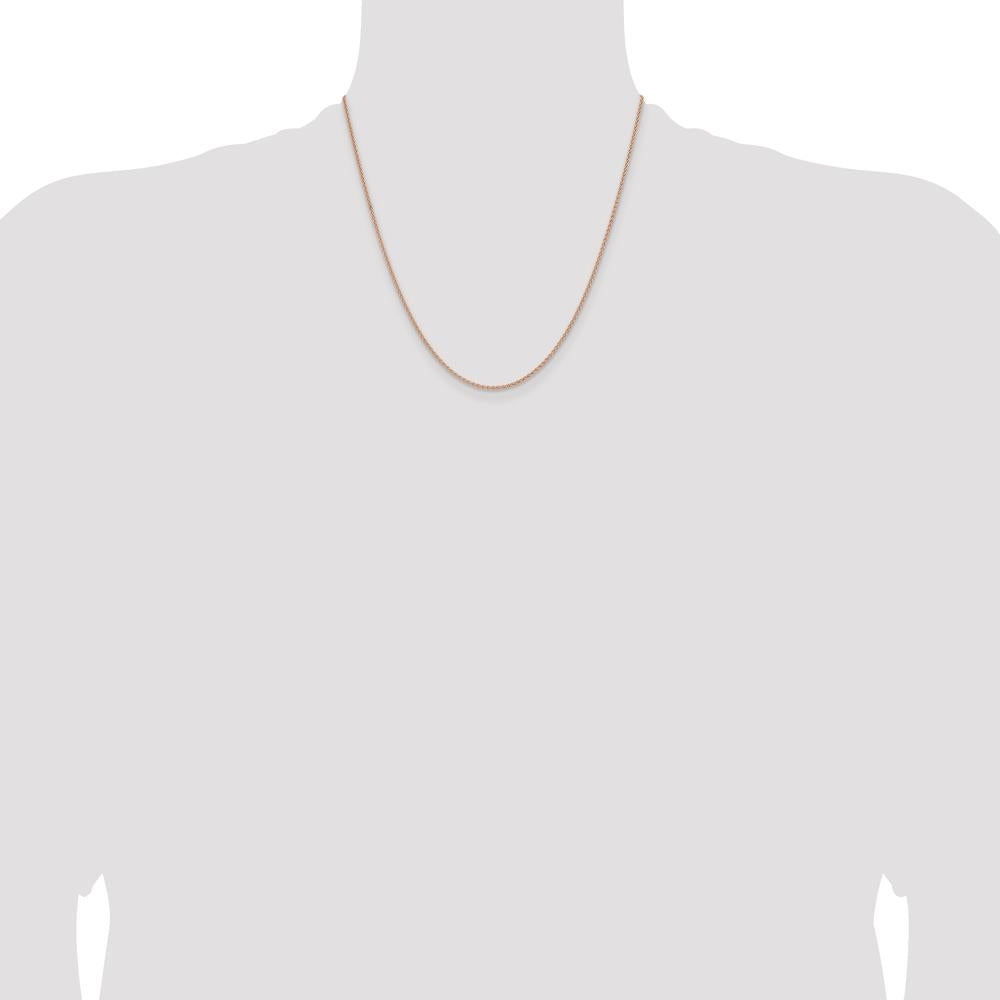 14K Rose Gold 20" Solid Polished Spiga Chain with Lobster Clasp by 0