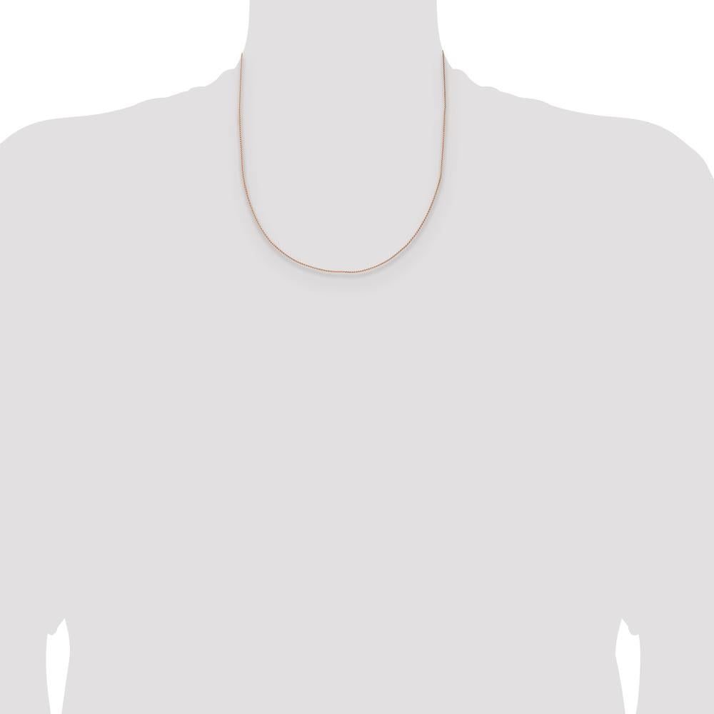 14K Rose Gold 20" Spiga Chain Necklace with Lobster Clasp by 0