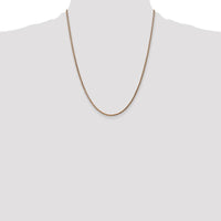 14K Rose Gold 22" 2.1mm Diamond-cut Spiga Chain with Lobster Clasp by 0
