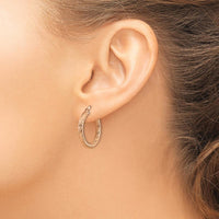 14K Rose Gold 22.5mm Diamond-Cut Polished Round Hoop Earrings by 0