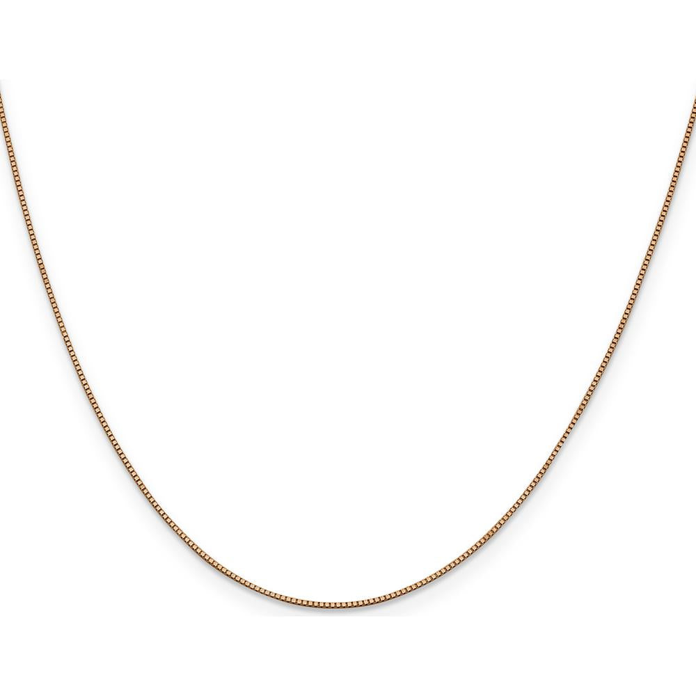 14K Rose Gold 22" .7mm Box Link Chain with Lobster Clasp - Polished Finish by 0