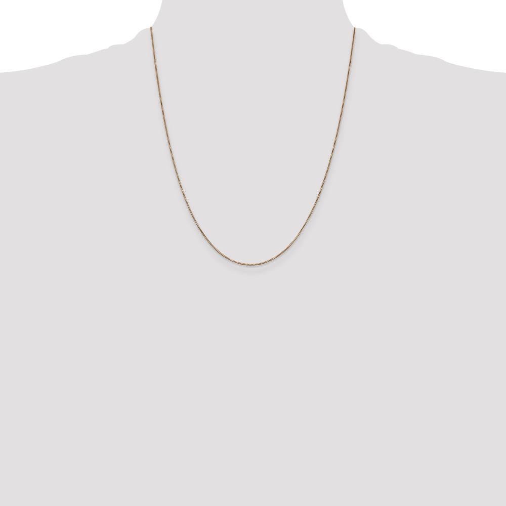 14K Rose Gold 22" .7mm Box Link Chain with Lobster Clasp - Polished Finish by 0