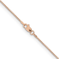 14K Rose Gold 22" Box Link Chain Necklace - 0.95mm Width by 0