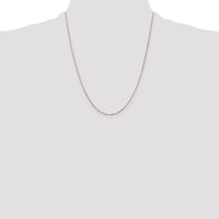 14K Rose Gold 22" Box Link Chain Necklace - 0.95mm Width by 0