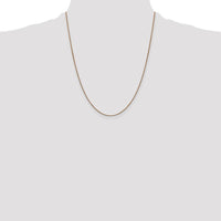 14K Rose Gold 22" Box Link Chain Necklace - 0.9mm Width with Lobster Clasp by 0
