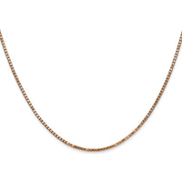 14K Rose Gold 22" Box Link Chain Necklace with Lobster Clasp - 1.3mm Width by 0