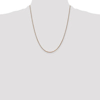 14K Rose Gold 22" Box Link Chain Necklace with Lobster Clasp - 1.3mm Width by 0