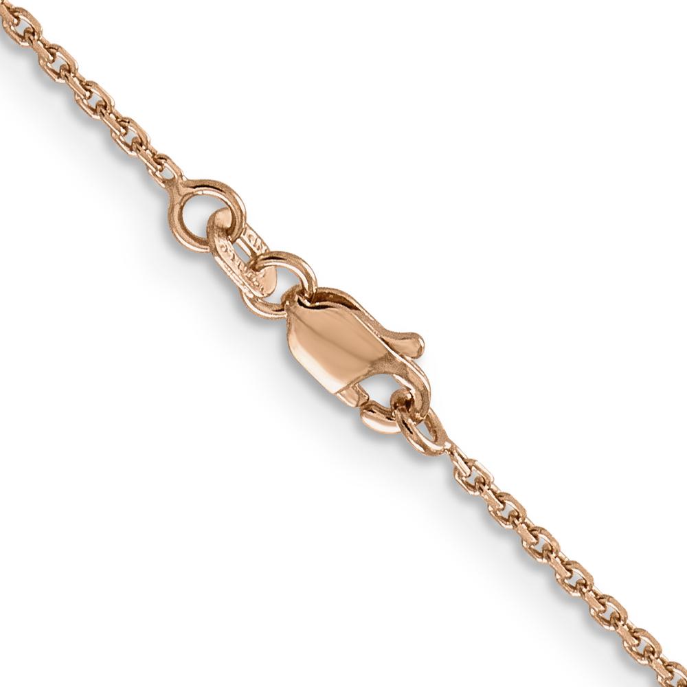 14K Rose Gold 22" Diamond-Cut Cable Chain Necklace with Lobster Clasp - 1.4mm Width by 0