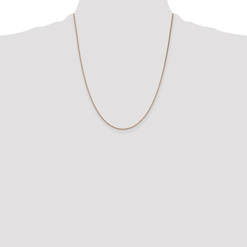 14K Rose Gold 22" Diamond-Cut Cable Chain Necklace with Lobster Clasp - 1.4mm Width by 0
