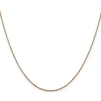 14K Rose Gold 22" Diamond-Cut Cable Chain with Lobster Clasp - 0.8mm Width by 0