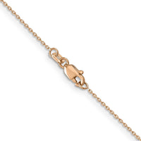 14K Rose Gold 22" Diamond-Cut Cable Chain with Lobster Clasp - 0.8mm Width by 0